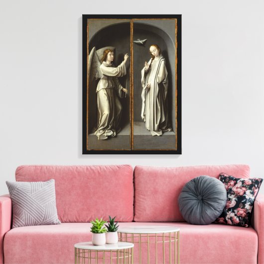 Archangel Gabriel; de Maagd konunciate Canvas Afdruk (Insitu (Woonkamer))