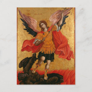 Archangel Michael door Theodore Poulakis Icoon Briefkaart