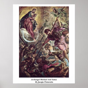 Archangel Michael en Satan van Jacopo Tintoretto Poster