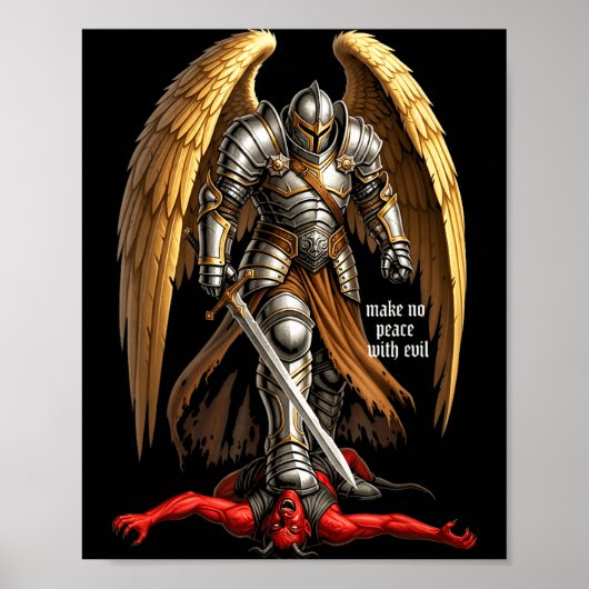 Archangel Michael Faith Design Make No Peace With  Poster (Voorkant)