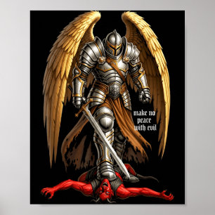 Archangel Michael Geloofsontwerp Maak Geen Vrede M Poster