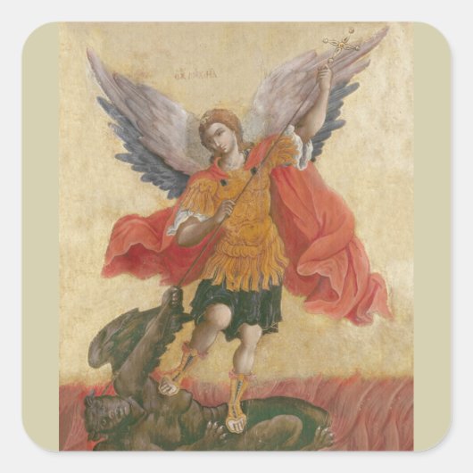 Archangel Michael Icon Vierkante Sticker (Voorkant)