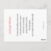 Archangel Michael Prayer Card Briefkaart (Achterkant)