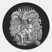 Archangel Michael Ronde Sticker (Voorkant)