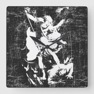 Archangel Michael Two-Tone  Vierkante Klok