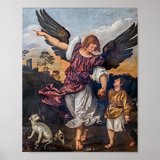 Archangel Raphael Drawing - Sint-Raphael Poster (Voorkant)