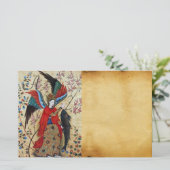 ARCHANGEL RAPHAEL EN FISH PARCHMENT MONOGRAM BRIEFPAPIER (Staand voorkant)