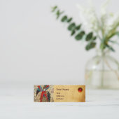 ARCHANGEL RAPHAEL EN FISH PARCHMENT MONOGRAM MINI VISITEKAARTJE (Staand voorkant)