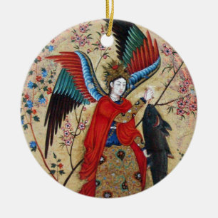 ARCHANGEL RAPHAEL EN VISSERIJPARCHTIE KERAMISCH ORNAMENT