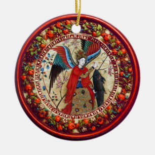 ARCHANGEL RAPHAEL EN VISSERIJPARCHTIE KERAMISCH ORNAMENT