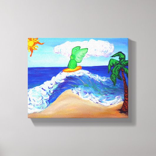 ​ Archangel Raphael Surfing Wrapped Canvas Art Afdruk (Voorkant)
