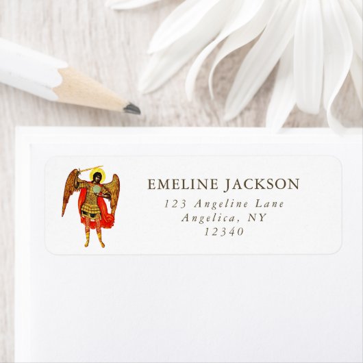 Archangel St Michael Fine Art Guardian Angel Etiket (Insitu)