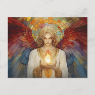 Archangel Uriel De Vlam van God Regenboog Mozaïek Briefkaart