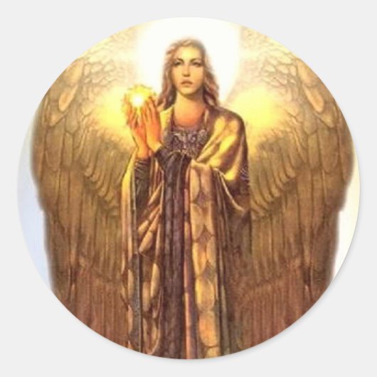 Archangel Uriel Ronde Sticker (Voorkant)