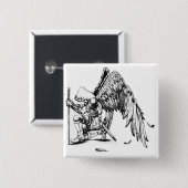 ArchAngel Warrior Vierkante Button 5,1 Cm (Voorkant /achterkant)