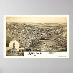 Archbald, PA Panoramic Map - 1892 Poster