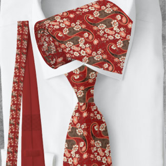 Archduke Red & Brown Paisley NeckTie Stropdas