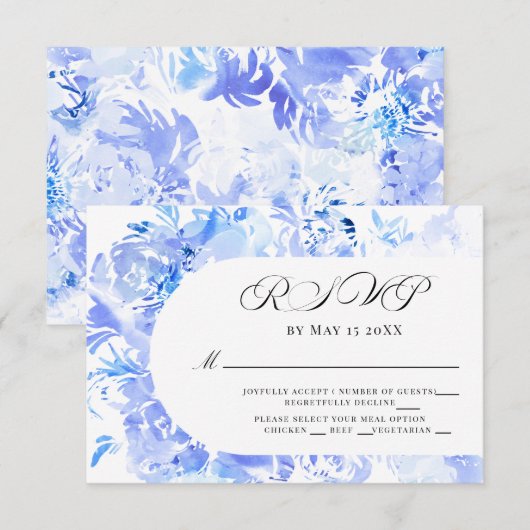 Arche à fleurs bleu aquarelle RSVP (Devant / Derrière)