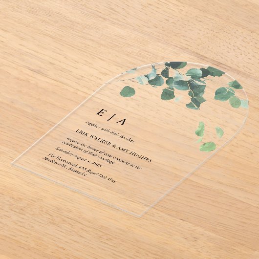 Arche Acrylique Eucalyptus Faire-part de mariage (Poser)