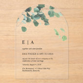 Arche Acrylique Eucalyptus Faire-part de mariage (Recto)