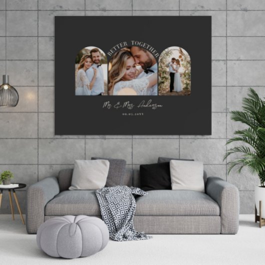 Arche crème noire multi photo mariage cadeau décor