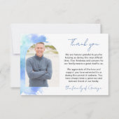 Arche d'aquarelle bleu Merci de la photo (Devant)