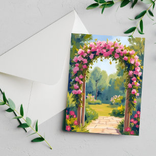 Arche de fleurs de mariage Carte de mariage à l'