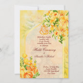 Arche de fleurs jaunes Ganesha Haldi invitation (Devant)