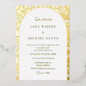 Arche décadente Faire-part de mariage doré (Recto)