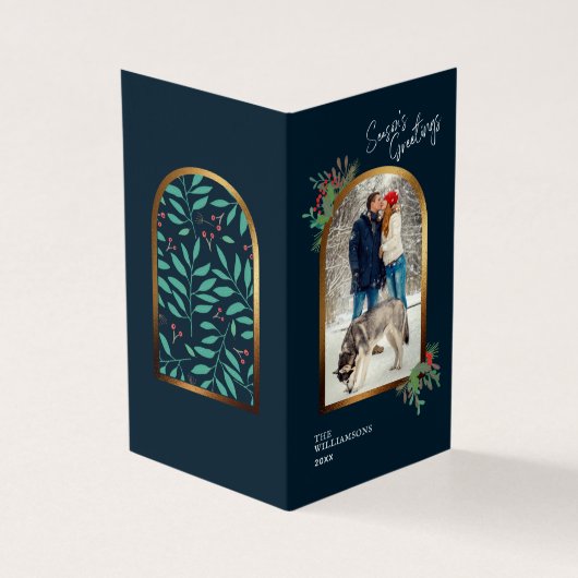 Arche d'or Photo personnalisée Joyeuses Fêtes Noël (Outside)