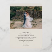 Arche Elopement Faire-part Real Foil (Verso)