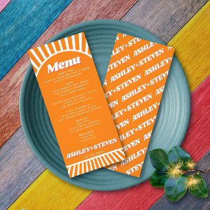 Arche et rayons du soleil Carte menu mariage super