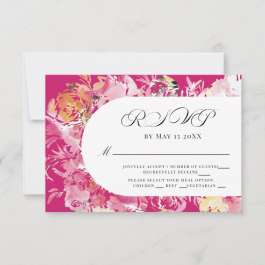 Arche Fleur Fuchsia rose et bleu RSVP (Devant)