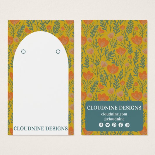 Arche fleurie portant la carte d'affichage de bijo (Devant & derrière)