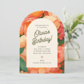 Arche florale colorée Invitation Anniversaire (Debout devant)