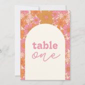 Arche florale rose super | Numéro de table (Devant)