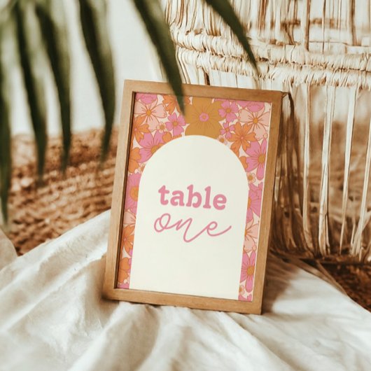 Arche florale rose super | Numéro de table