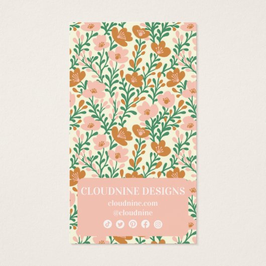 Arche florale rose vertÉcouter bijoux carte d'affi (Dos)