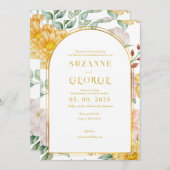 Arche jaune blanc Faire-part de mariage (Devant / Derrière)
