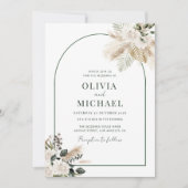 arche moderne pampas herbe faire-part de mariage (Devant)