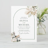 arche moderne pampas herbe faire-part de mariage (Debout devant)