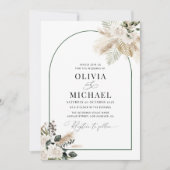 arche moderne pampas verdure faire-part de mariage (Devant)