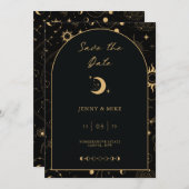 Arche noire céleste Enregistrer la date Invitation (Devant / Derrière)