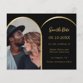 Arche photo mariage noir Enregistrer la carte Date (Devant)