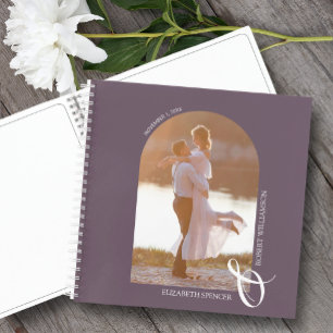 Arche photo moderne violet Mariage livre d'invité