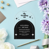 Arche rétro minimale Invitation noir et blanc (Insitu (Mariage))