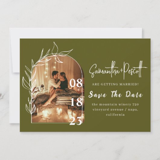 Arche Romantique Sage Green Enregistrer Les Cartes (Devant)