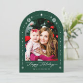 Arche rouge verte moderne photo Noël Carte de vaca (Debout devant)