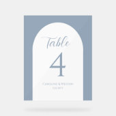 Arche simple élégante, gris, Mariage Numéro de tab (Recto)