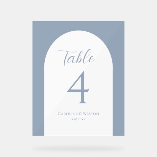 Arche simple élégante, gris, Mariage Numéro de tab (Recto)